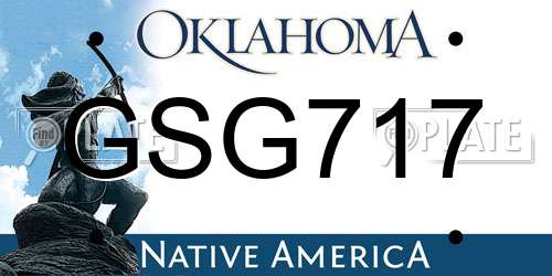 GSG717 Oklahoma License Plate
