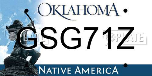 GSG71Z Oklahoma License Plate