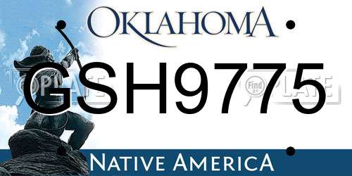 GSH9775 Oklahoma License Plate