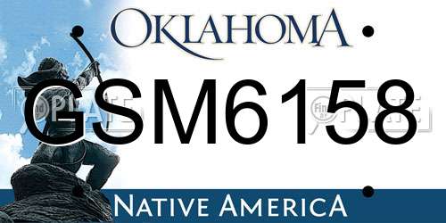 GSM6158 Oklahoma License Plate