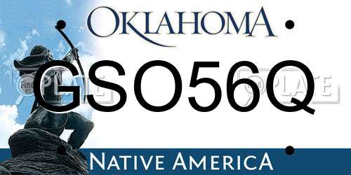 GSO56Q Oklahoma License Plate