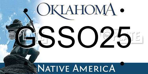 GSSO25 Oklahoma License Plate