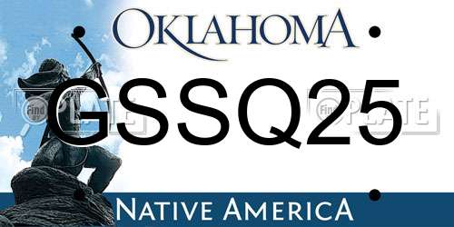 GSSQ25 Oklahoma License Plate