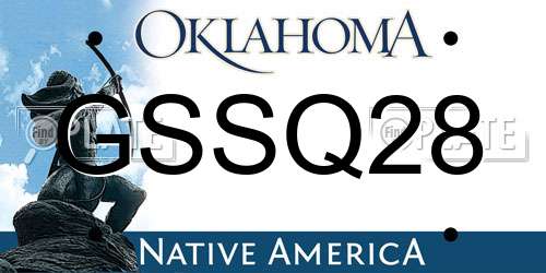 GSSQ28 Oklahoma License Plate