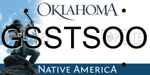 GSSTSOO Oklahoma License Plate