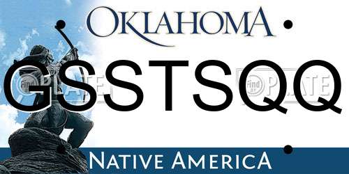 GSSTSQQ Oklahoma License Plate