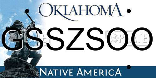 GSSZSOO Oklahoma License Plate