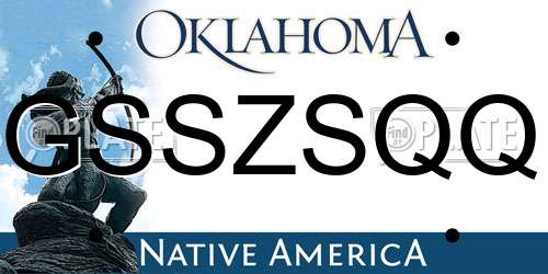 GSSZSQQ Oklahoma License Plate