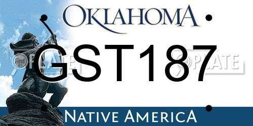 GST187 Oklahoma License Plate