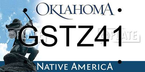 GSTZ41 Oklahoma License Plate