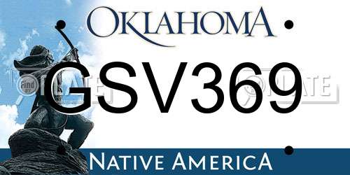 GSV369 Oklahoma License Plate