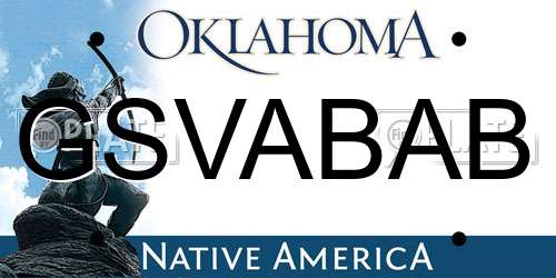 GSVABAB Oklahoma License Plate