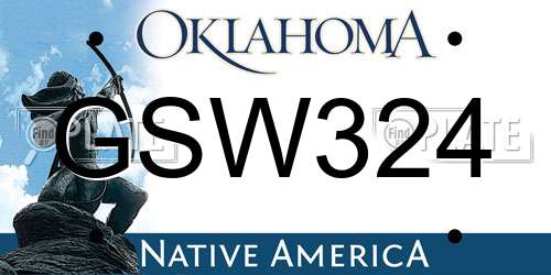 GSW324 Oklahoma License Plate