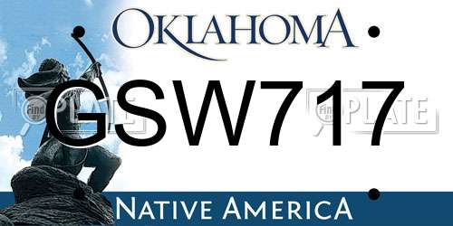 GSW717 Oklahoma License Plate