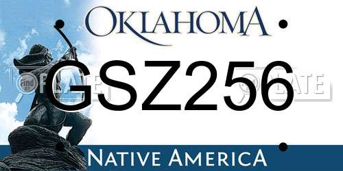 GSZ256 Oklahoma License Plate