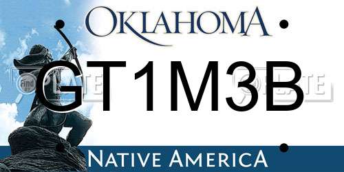 GT1M3B Oklahoma License Plate