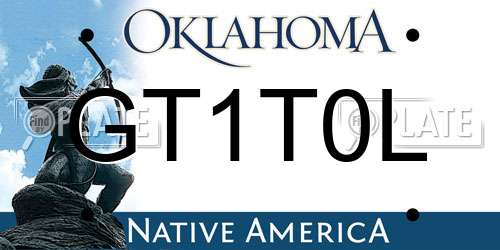 GT1T0L Oklahoma License Plate