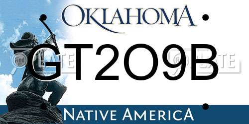 GT2O9B Oklahoma License Plate