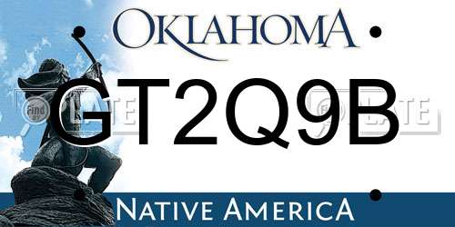 GT2Q9B Oklahoma License Plate