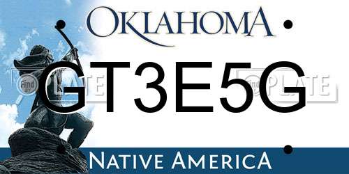 GT3E5G Oklahoma License Plate