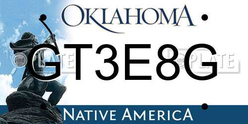GT3E8G Oklahoma License Plate