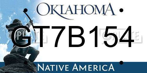 GT7B154 Oklahoma License Plate