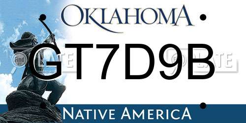 GT7D9B Oklahoma License Plate