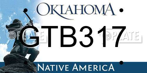 GTB317 Oklahoma License Plate