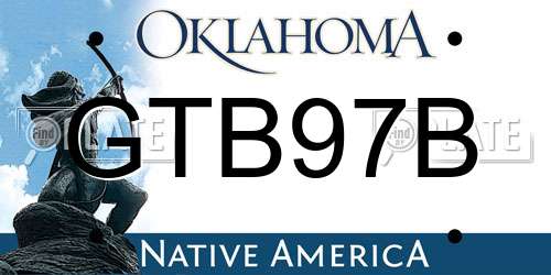 GTB97B Oklahoma License Plate