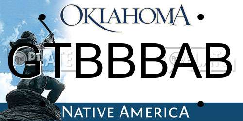 GTBBBAB Oklahoma License Plate