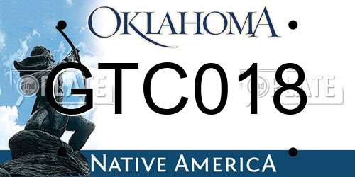 GTC018 Oklahoma License Plate