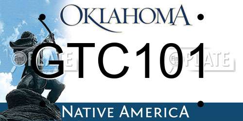 GTC101 Oklahoma License Plate