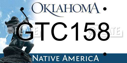 GTC158 Oklahoma License Plate