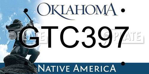 GTC397 Oklahoma License Plate