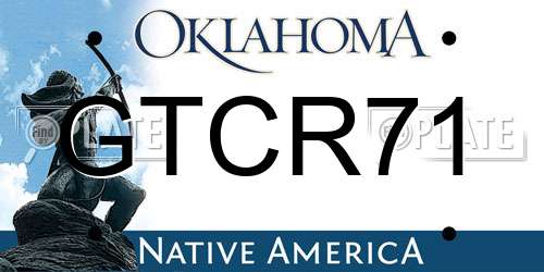 GTCR71 Oklahoma License Plate