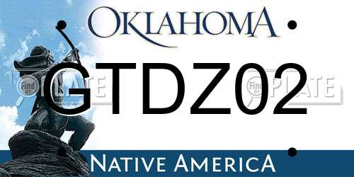 GTDZ02 Oklahoma License Plate