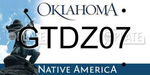 GTDZ07 Oklahoma License Plate