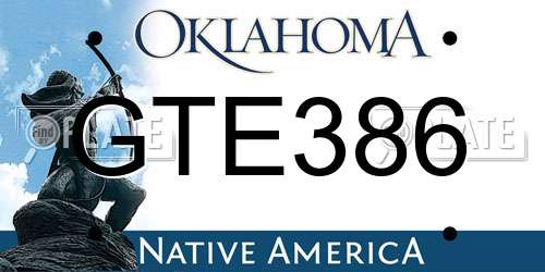 GTE386 Oklahoma License Plate