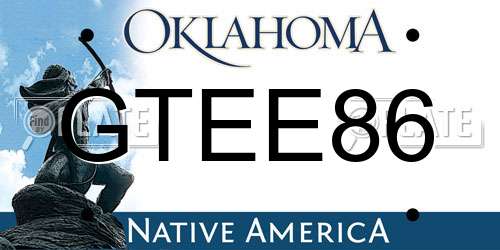 GTEE86 Oklahoma License Plate