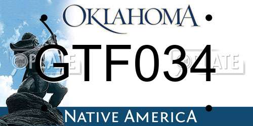 GTF034 Oklahoma License Plate