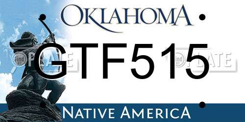 GTF515 Oklahoma License Plate