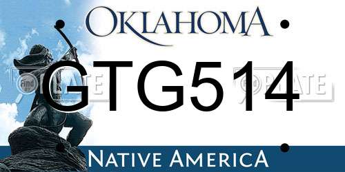 GTG514 Oklahoma License Plate