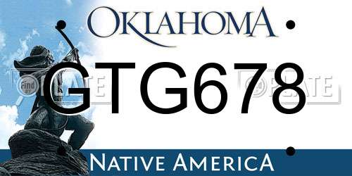 GTG678 Oklahoma License Plate