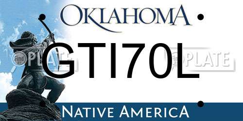 GTI70L Oklahoma License Plate