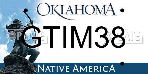 GTIM38 Oklahoma License Plate