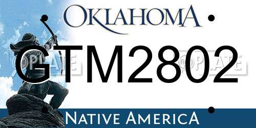 GTM2802 Oklahoma License Plate