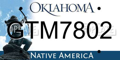 GTM7802 Oklahoma License Plate