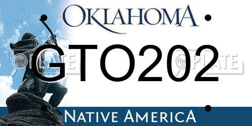 GTO202 Oklahoma License Plate
