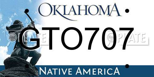 GTO707 Oklahoma License Plate