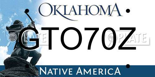 GTO70Z Oklahoma License Plate